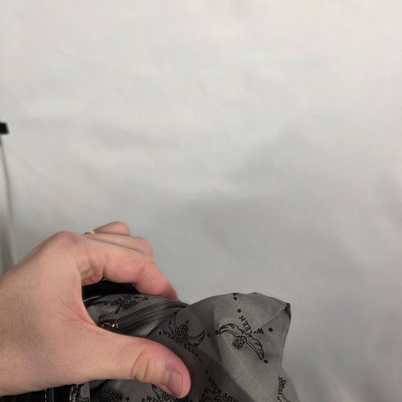 Wendy Keen Drawstring Backpack 🛡️ Dark Goth Biker Monogram Vegan Leather - Picture 9 of 16